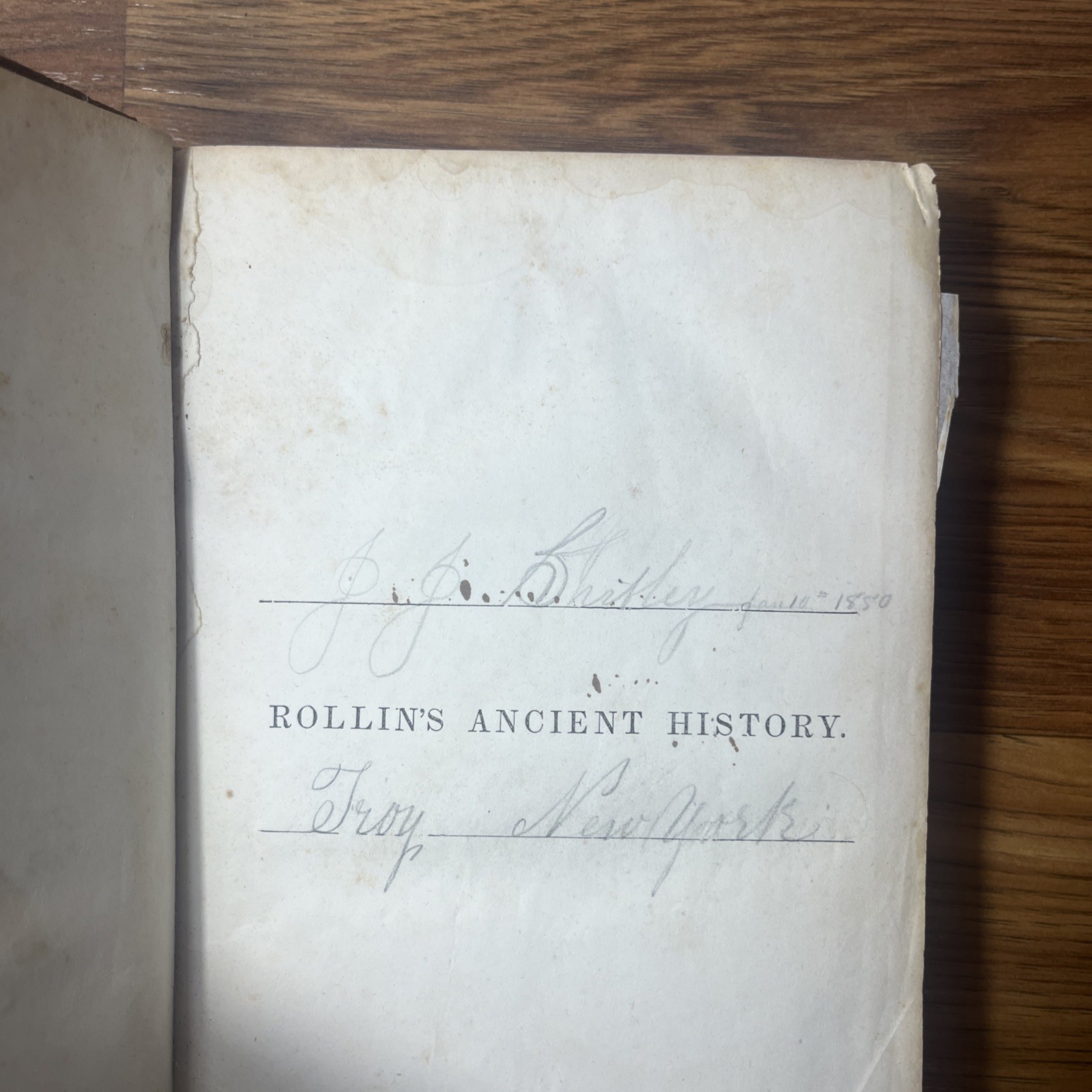 Ancient History by Charles Rollins Volume 1 New York 1848 Ships Fast