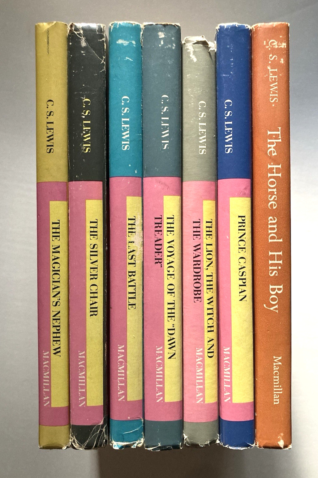 Vtg 1960s CHRONICLES OF NARNIA 7 Volume Set CS Lewis Book Club Editions BCE