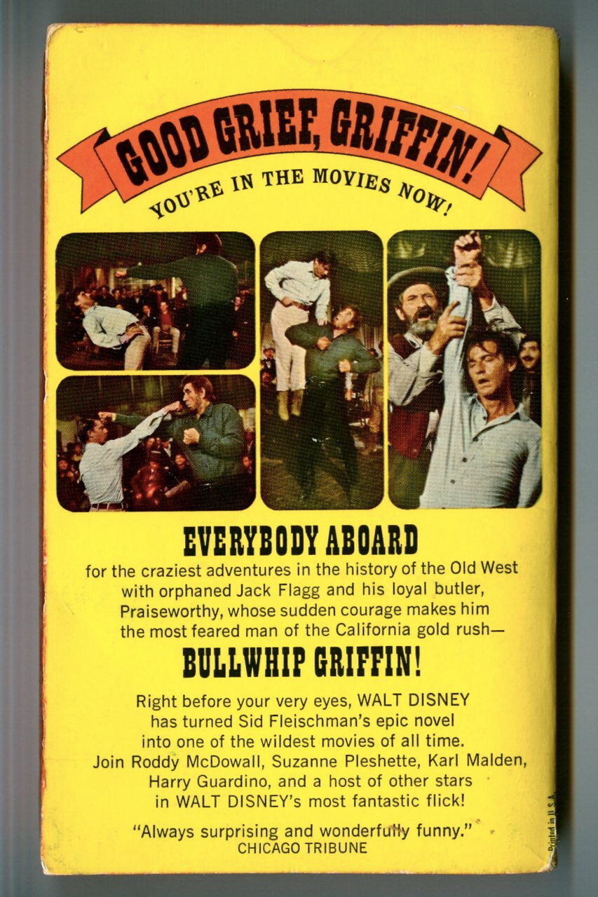 BULLWHIP GRIFFIN by Sid Fleischman! Vintage 1971 WALT DISNEY Movie AVON PB S263!