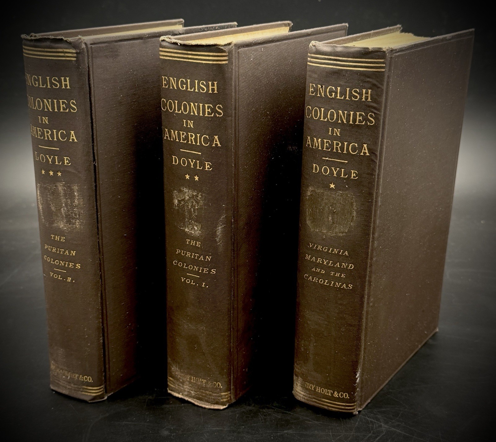 English Colonies in America J.A. Doyle 3 Vol Set 1889 Antique History Books