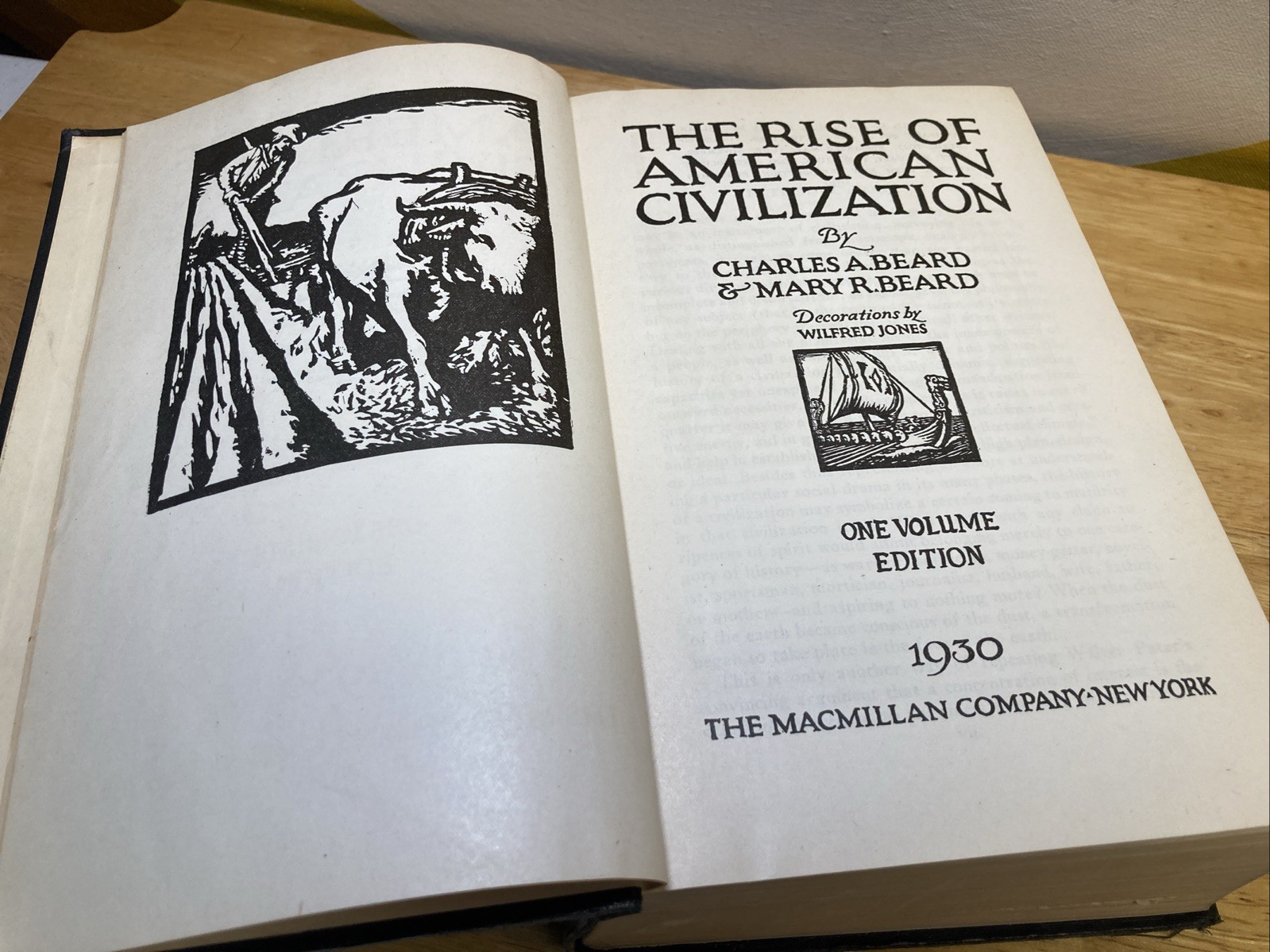 VTG 1930 Rise of American Civilization: Beard USA History Decor Book For 250th
