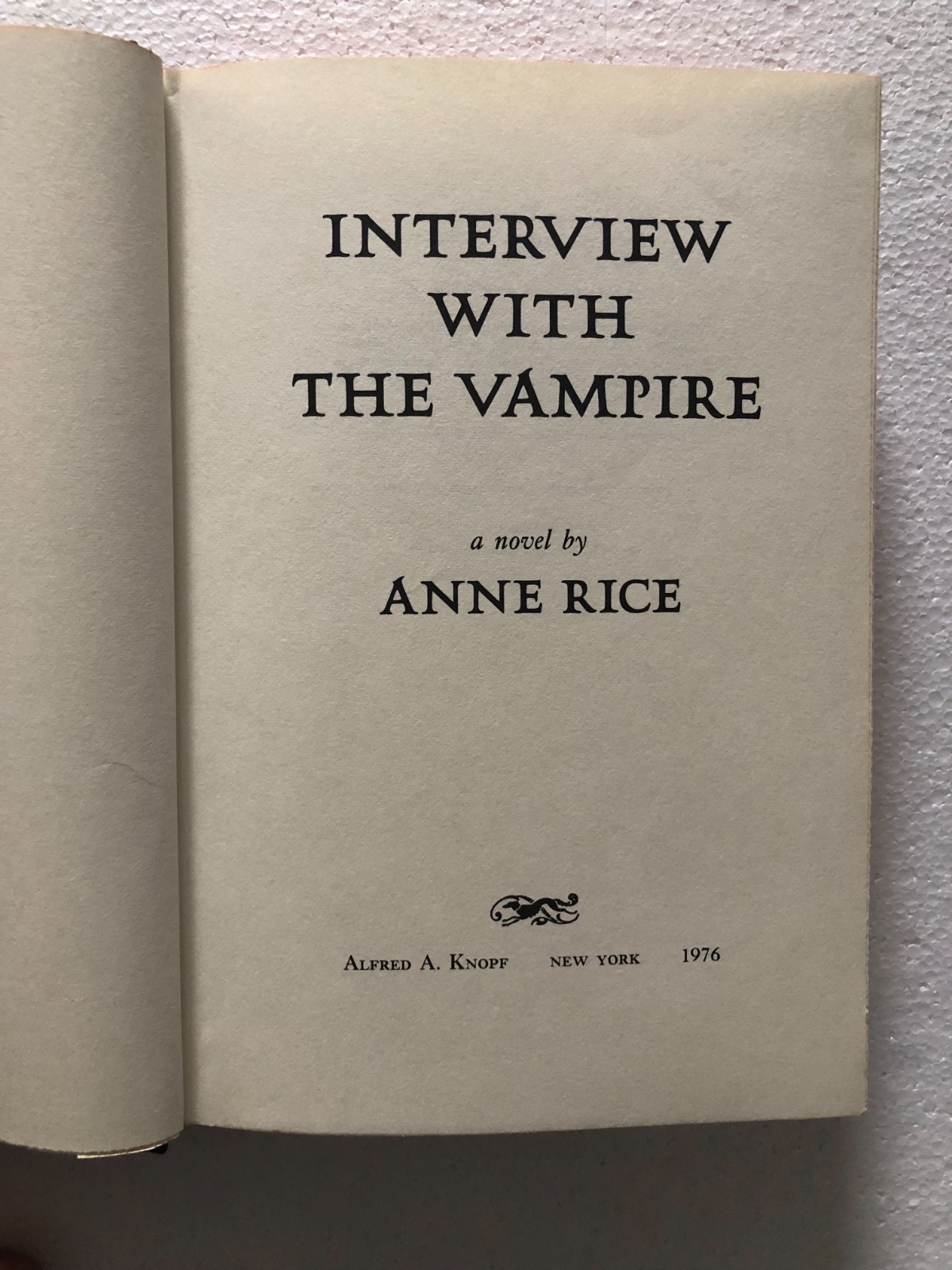 INTERVIEW WITH THE VAMPIRE by Anne Rice – HC 1976 Gold Foil DJ 1st Ed./2nd PRINT