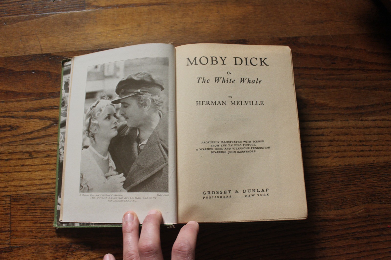 Antique 1920s 1925 Moby Dick Herman Melville Hardcover Book Grosset & Dunlap