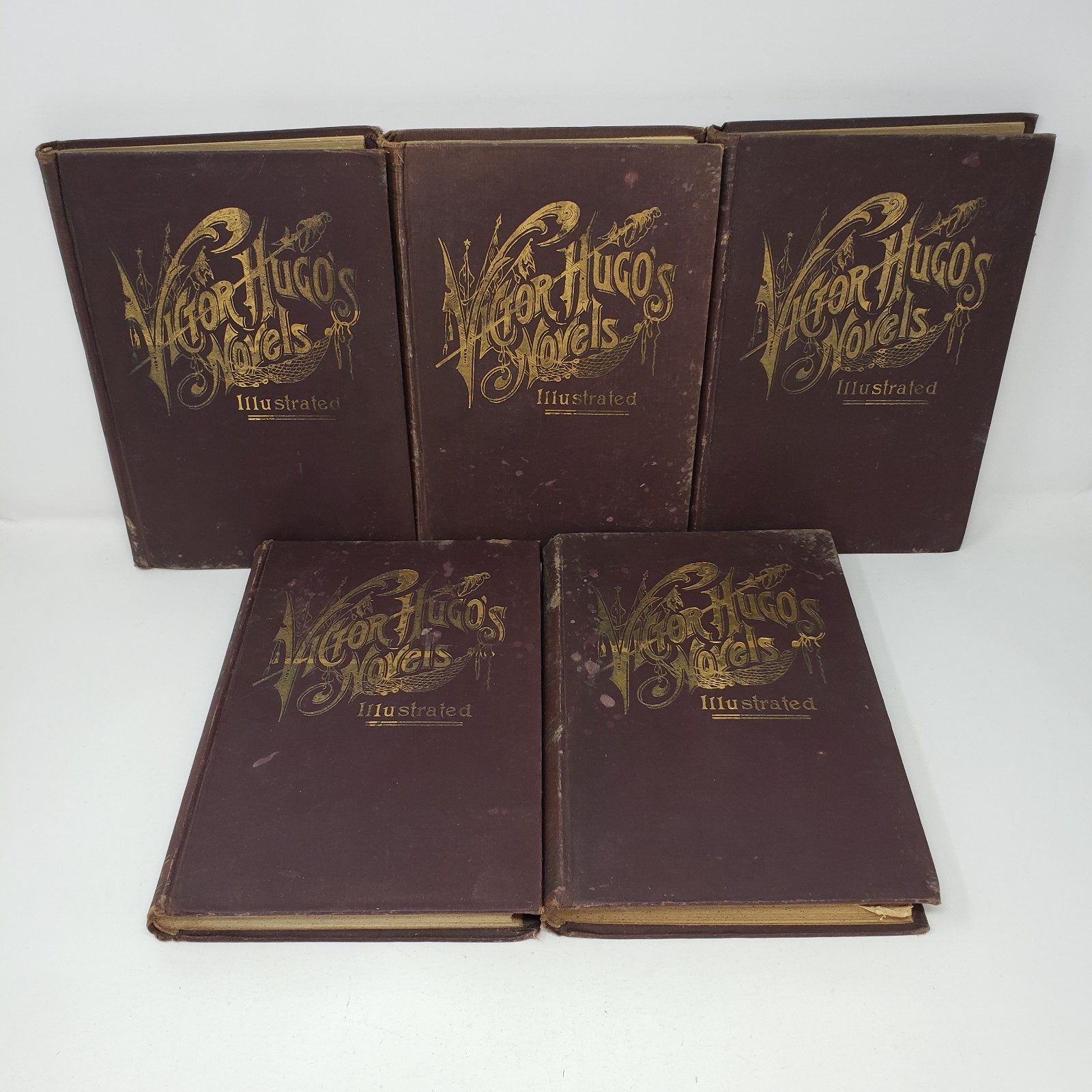 Victor Hugo’s Novels 5 Volume Set (Illustrated, P. F. Collier, Hardcover)