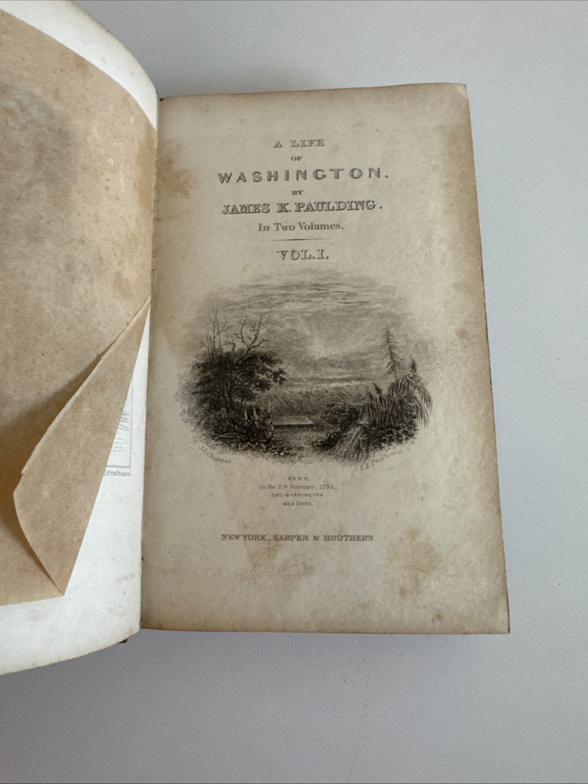 1835 – A Life of Washington in Two Volumes by James K Paulding 1st Ed Family Lib