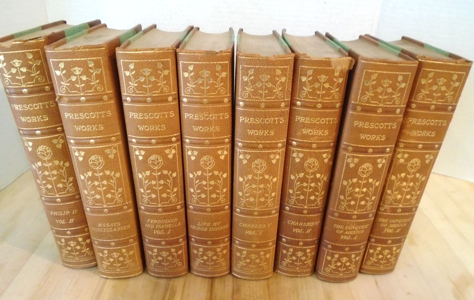 8 vol of “The Complete Works Of William H Prescott “