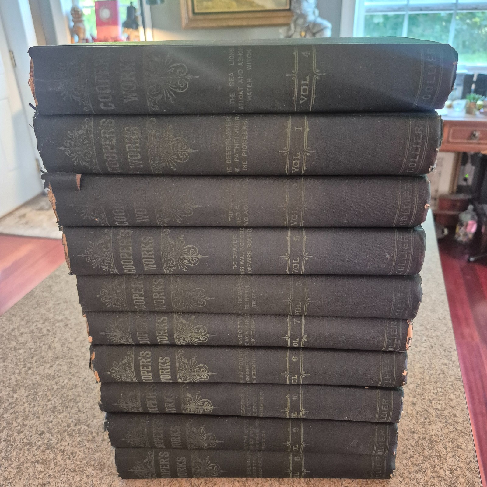 ANTIQUE James Fenimore Cooper 1892 Cooper’s Works Book Set 1-10 Complete