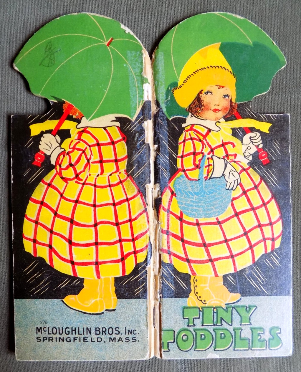 Vintage Tiny Toddles Mcloughlin Bros. Hardcover Book 1927 Die Cut 1920’s