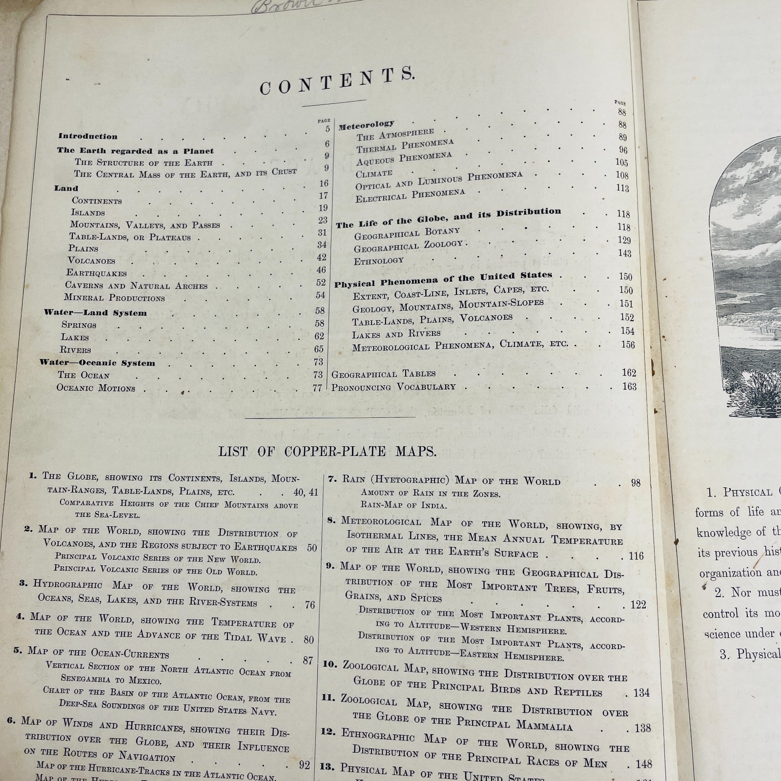 2 Antique Textbooks Mitchell’s Geography 1845 Physical Geo Brocklesby 1874 Maps