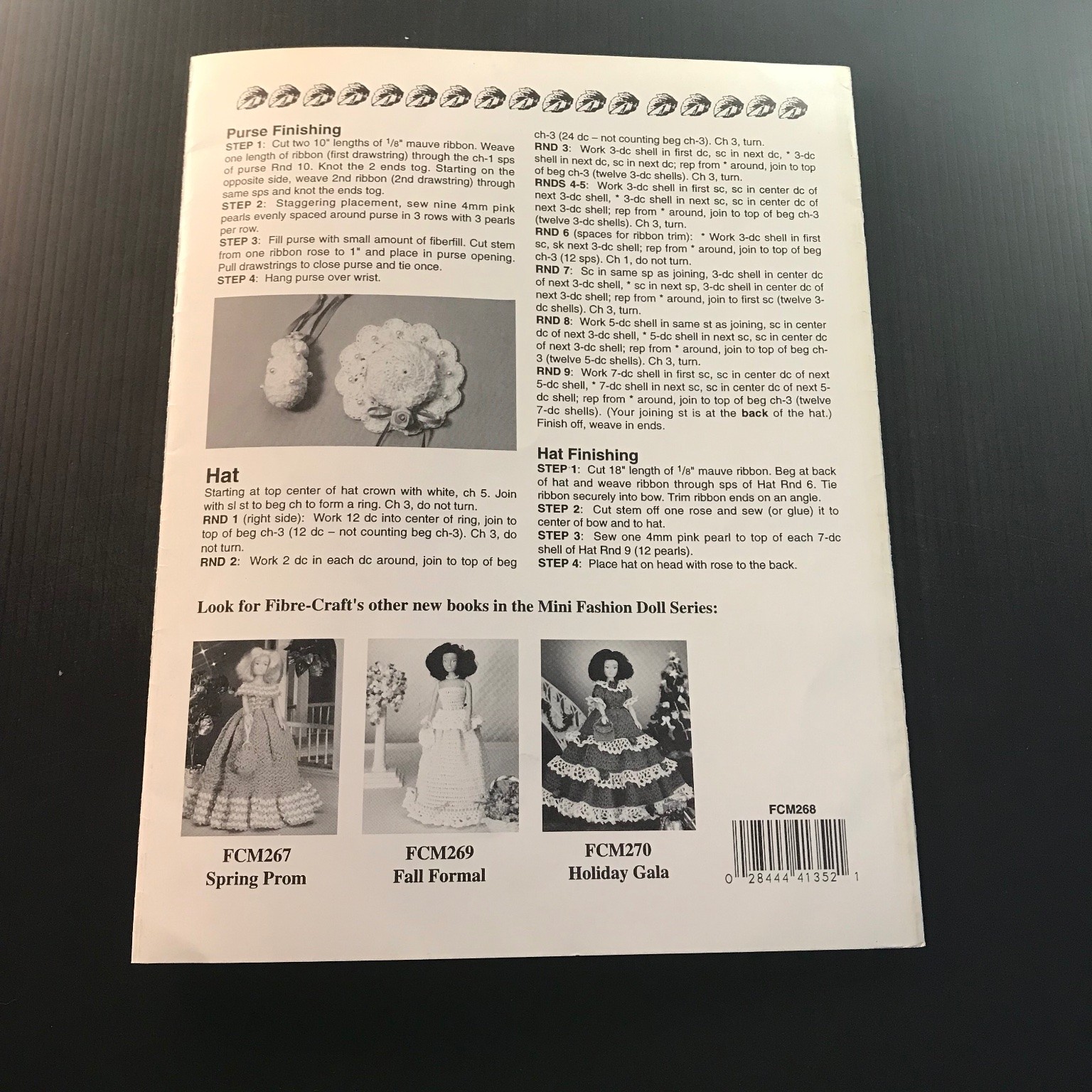 Garden Party Fibre-Craft FCM268 Doll Crochet Pattern Booklet 1990 Mini Fashion