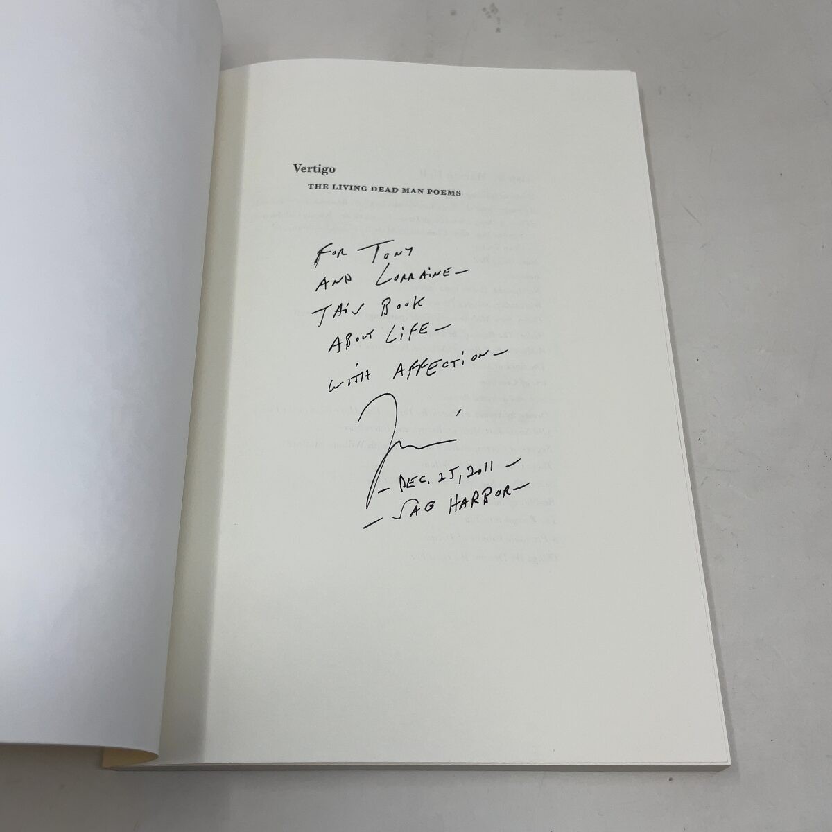 Vertigo by Marvin Bell PB First Edition Like New 2011 Signed