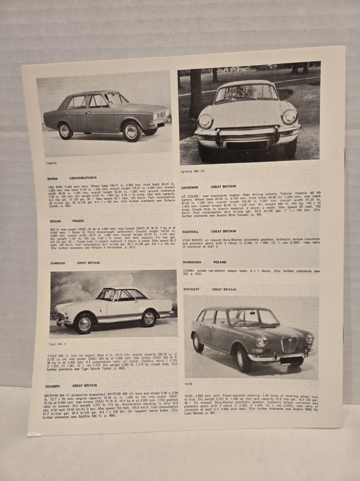 Vintage 1967 World Car Catalogue Hardcover WITH RARE Stop Press News Supplement