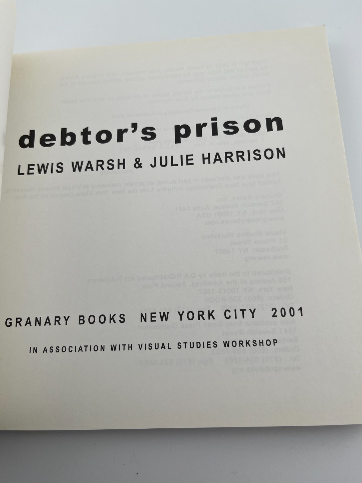 LEWIS WARSH ~ SIGNED ~ Debtor’s Prison, 1st Granary, Julie Harrison art poetry