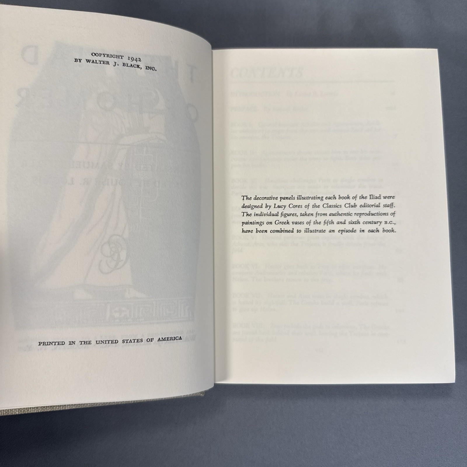 The Iliad of Homer 1942 Hardcover Classics Club
