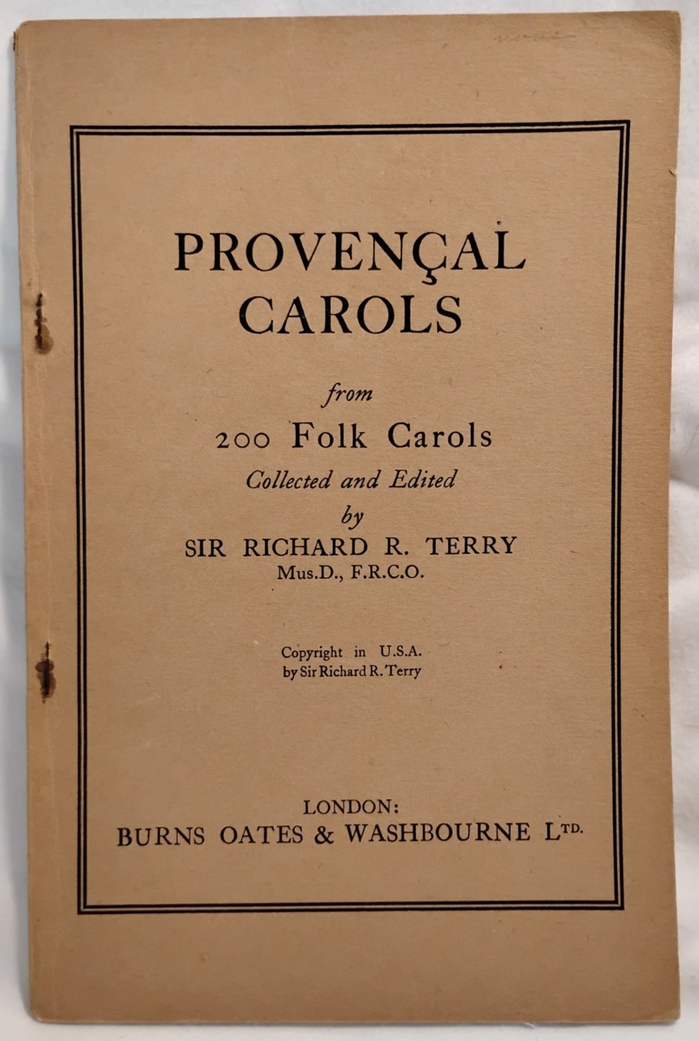 Provencal Carols Part V from 200 Folk Carols by Sir Richard R. Terry 1933