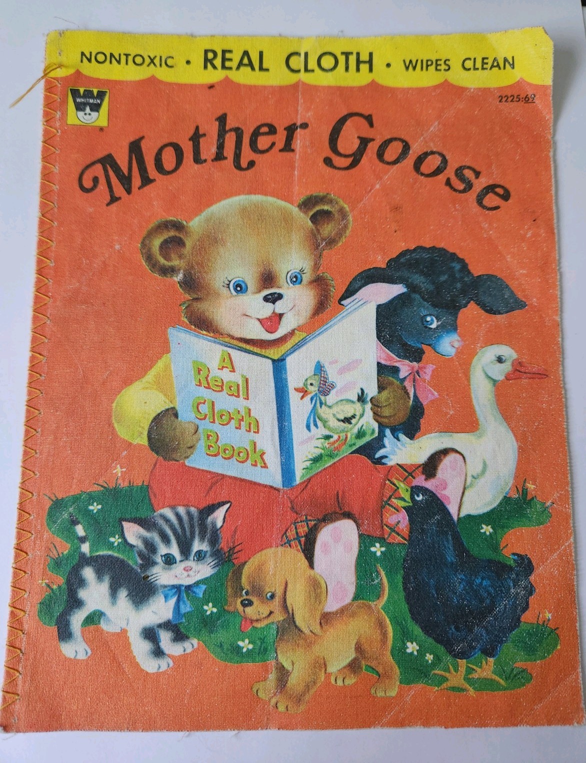 Mother Goose A Real Cloth Book Vintage 1956 Book Whitman Publishing Co