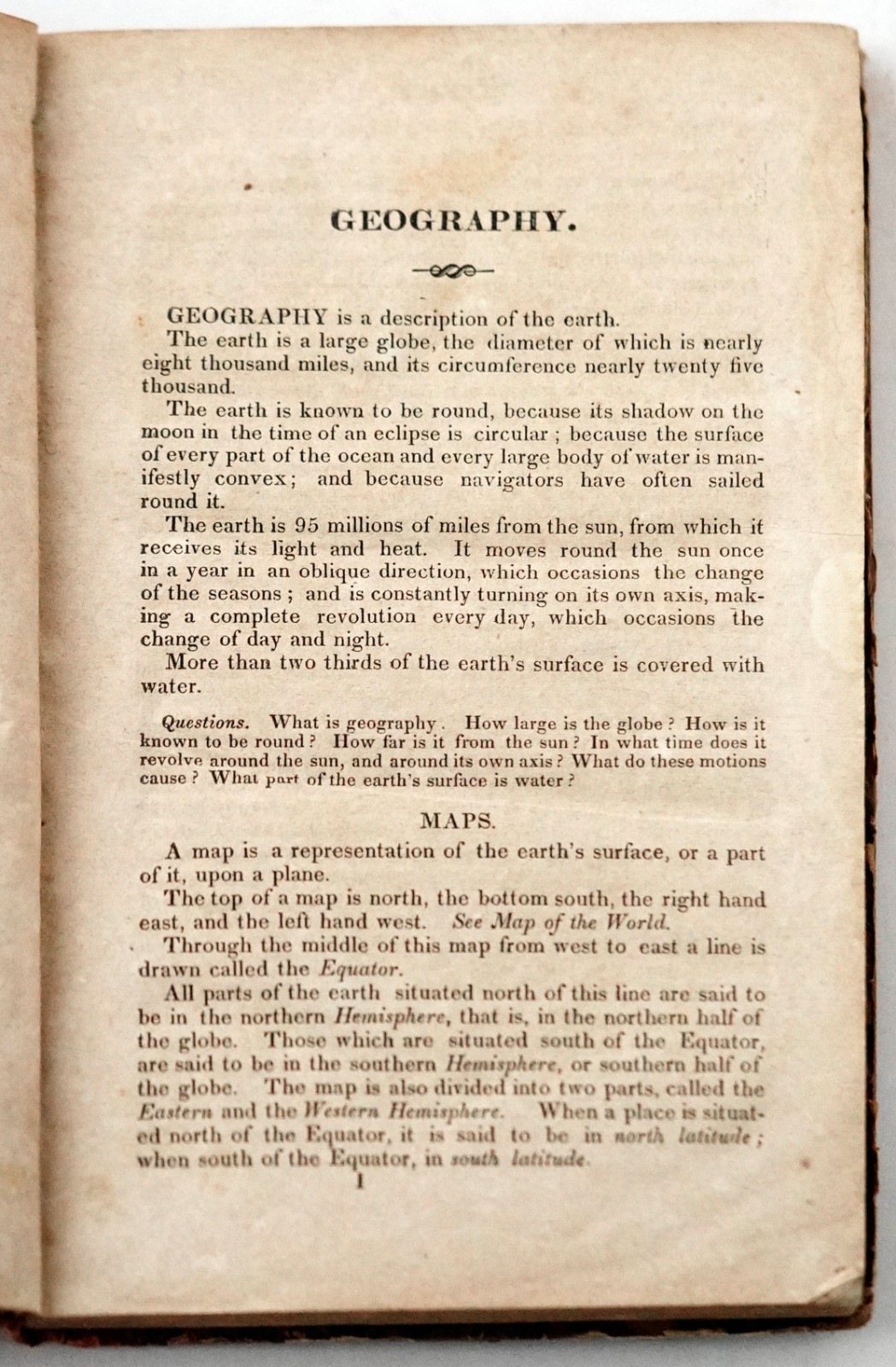 Introduction to Ancient & Modern Geography 1830 by J.A. Cummings Maps Globes