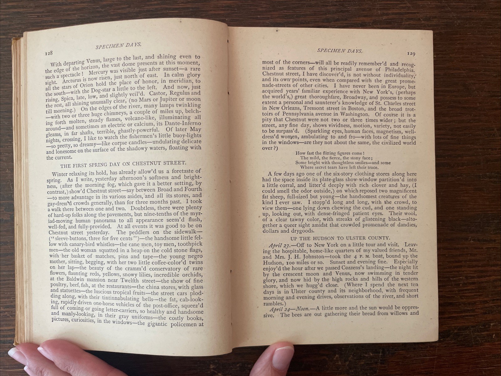 Specimen Days & Collect by Walt Whitman 1st Edition Antique 1882-’83 Book