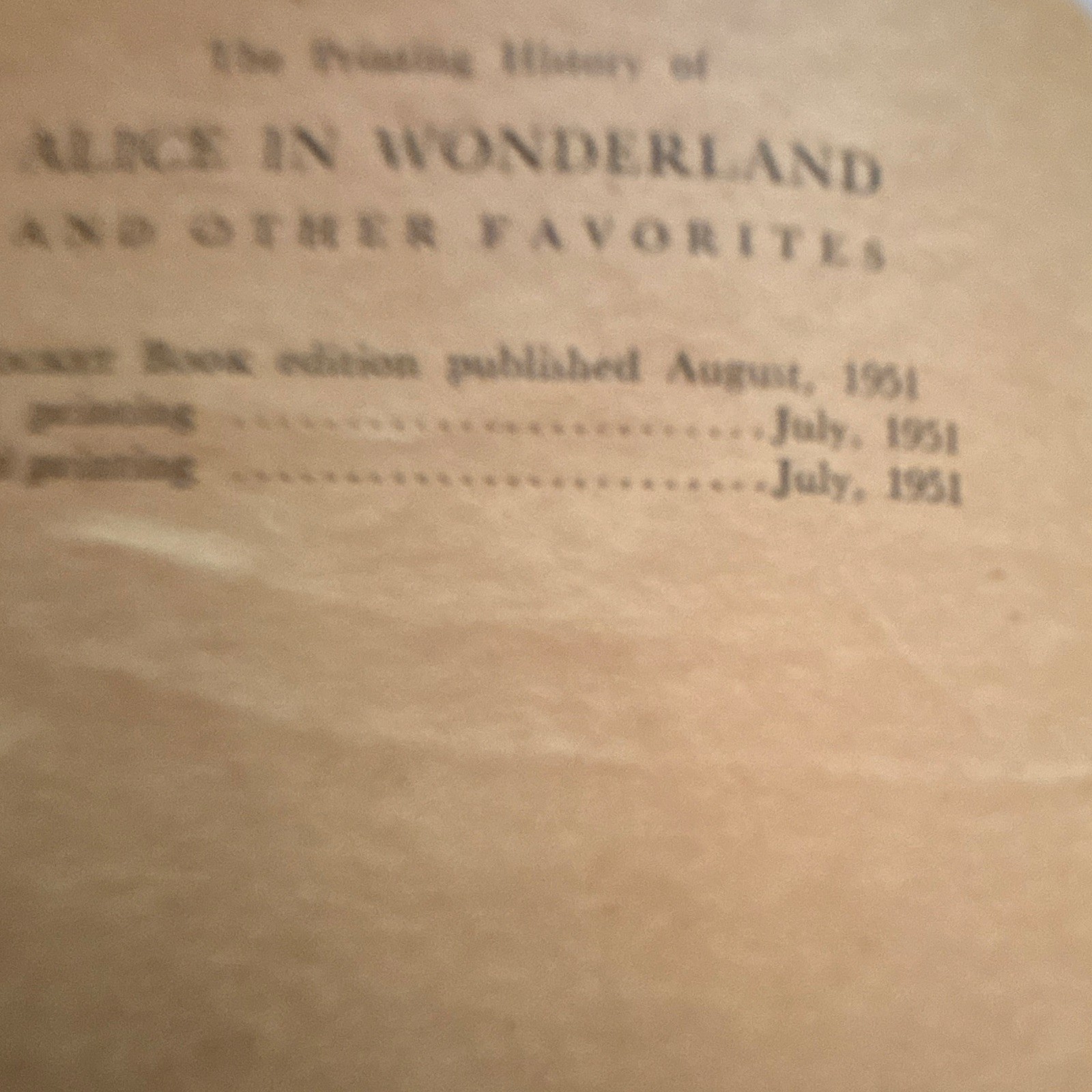 Lewis Carroll Alice in Wonderland and Other Favorites Softcover 1951 Illus.