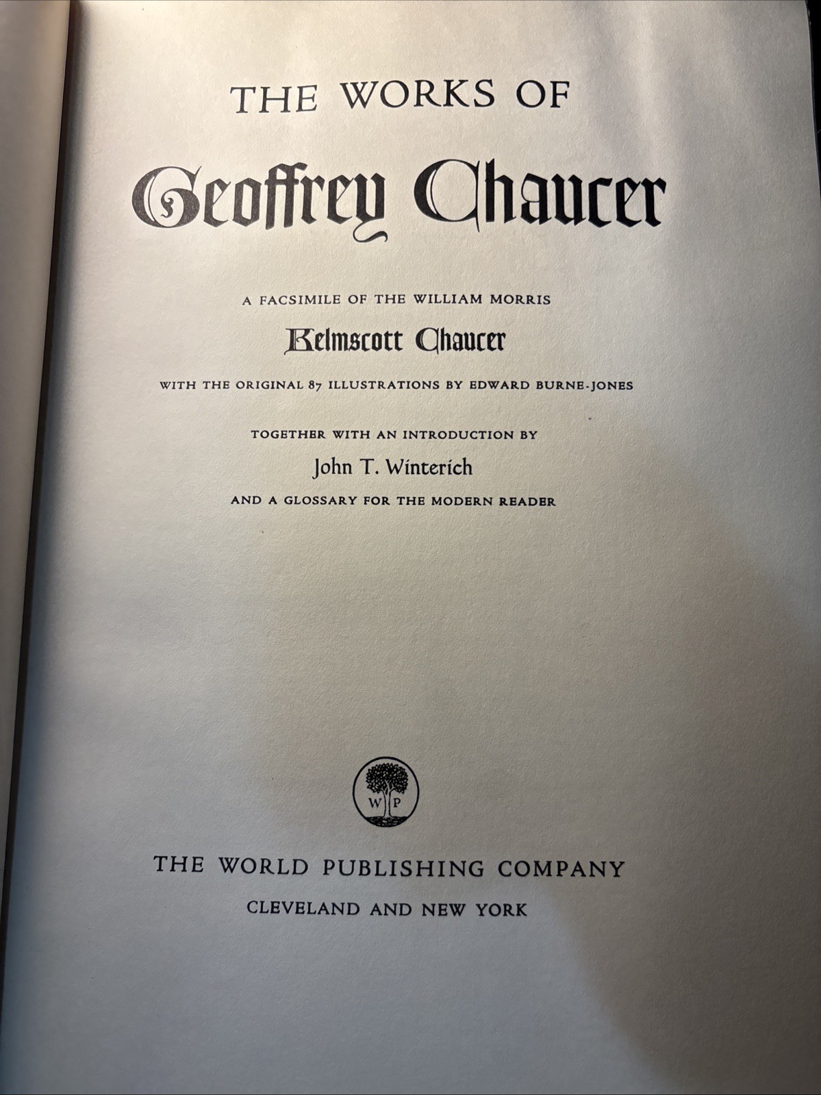 THE WORKS OF GEOFFREY CHAUCER A FACSIMILE OF WILLIAM MORRIS KELMSCOTT CHAUCER 58