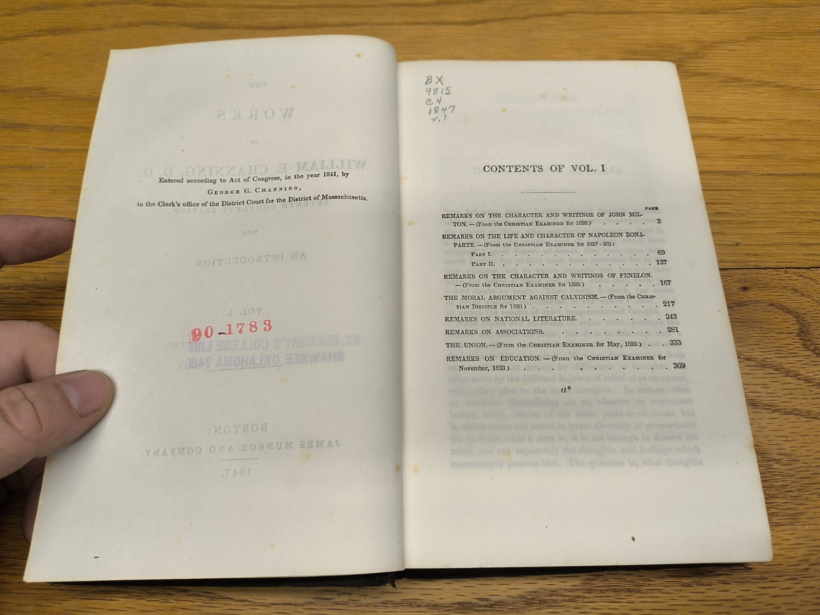 The Works Of William E. Channing Vol 1-6 ~ 1847 Seventh Edition