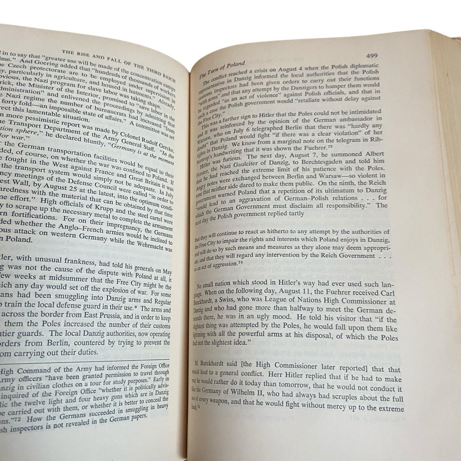 The Rise And Fall Of The Third Reich 1st Edition 1st Printing Hard Cover DJ