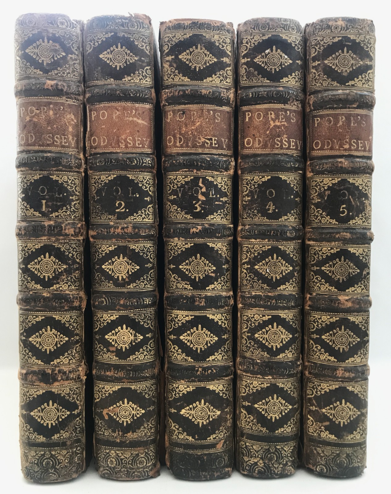 1725-26 Pope THE ODYSSEY OF HOMER 5 Vols First Edition Illustrated Poetry
