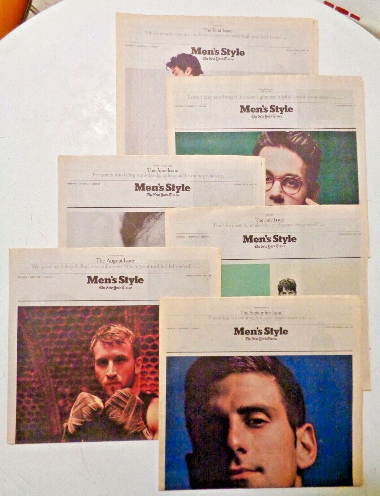 MEN’S STYLE New York Times Lot of 6 Issues – 2015 Includes First Issue FASHION