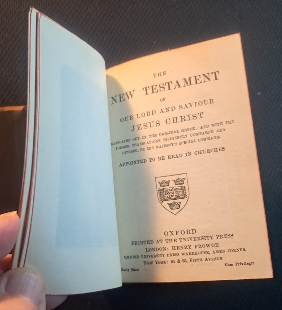 VTG Miniature New Testament Oxford University Press, Oliver Wood?? cvrs AS IS