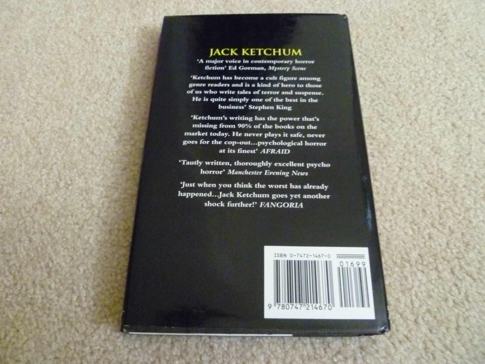 Red HC Signed by Jack Ketchum (aka Dallas Mayr) Horror 1995 Headline Feature UK
