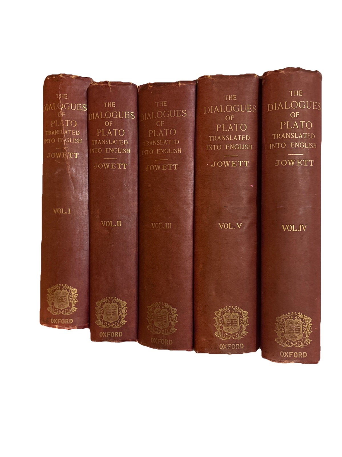 The Dialogues Of Plato B. Jowett 3rd Ed Complete Set 1-5 1892 -Good Condition
