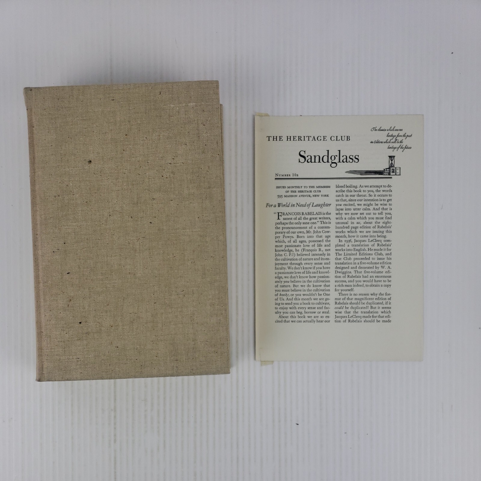 Heritage Press Gargantua & Pantagruel The Five Books w/ Slipcase, Sandglass Note