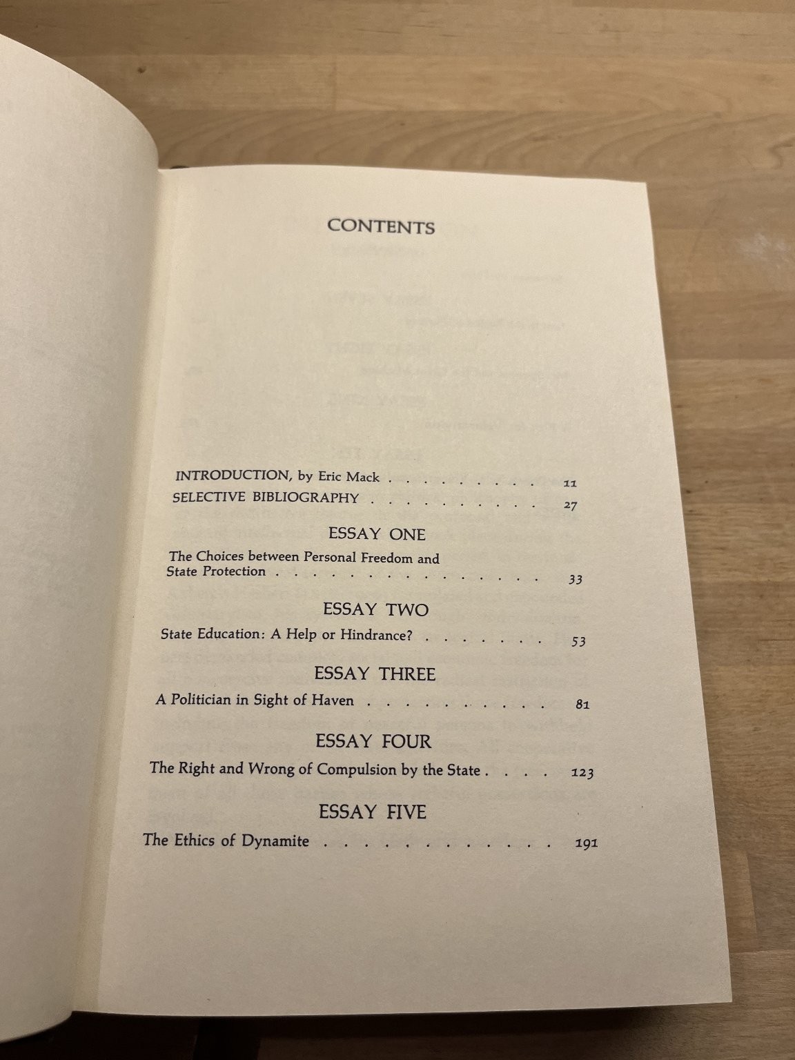 Right & Wrong Compulsion by State Auberon Herbert 1978 Essays Political