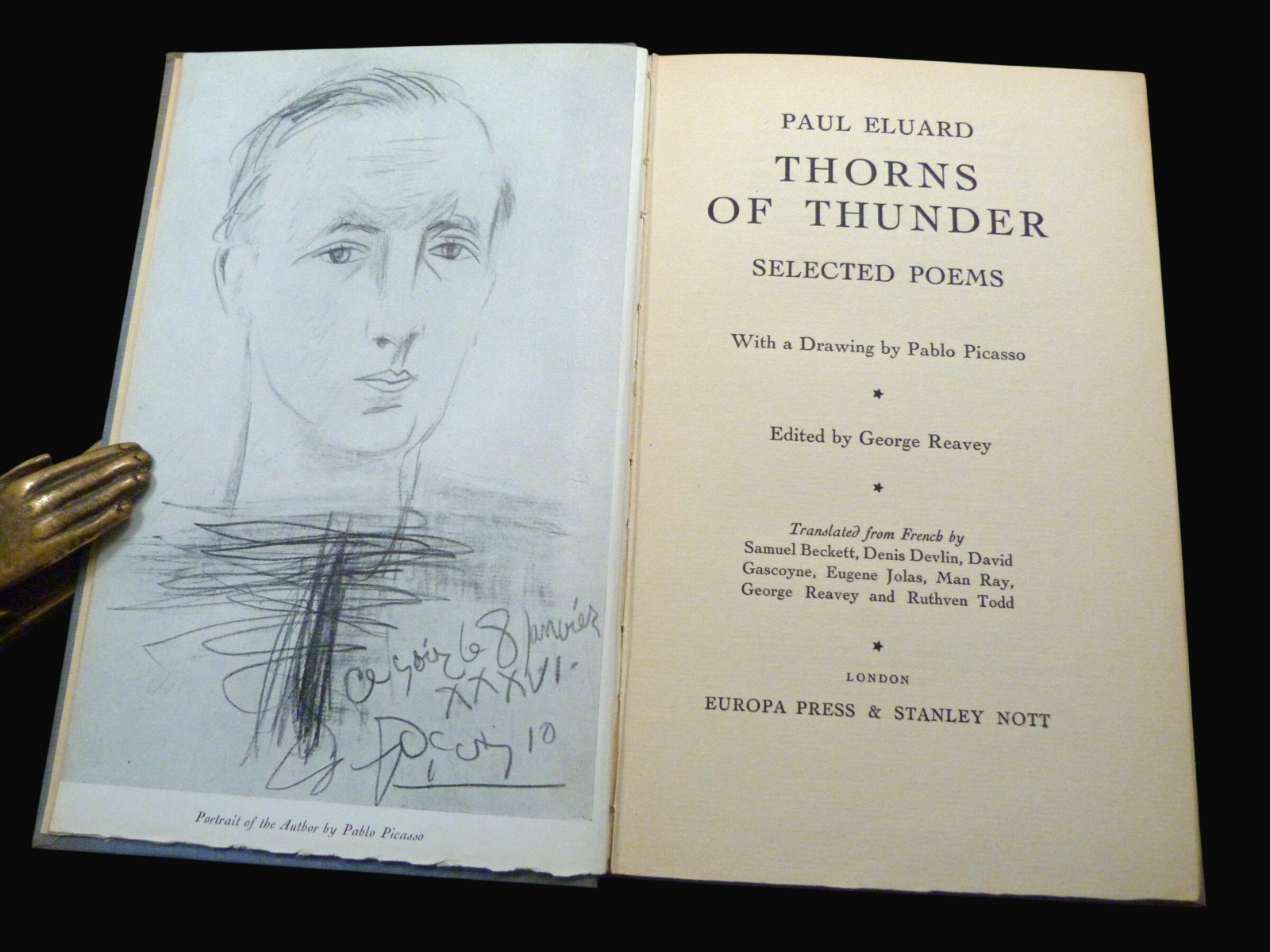 PAUL ELUARD Thorns of Thunder 1936 1st Max Ernst DW, frontis by Picasso, ltd ed
