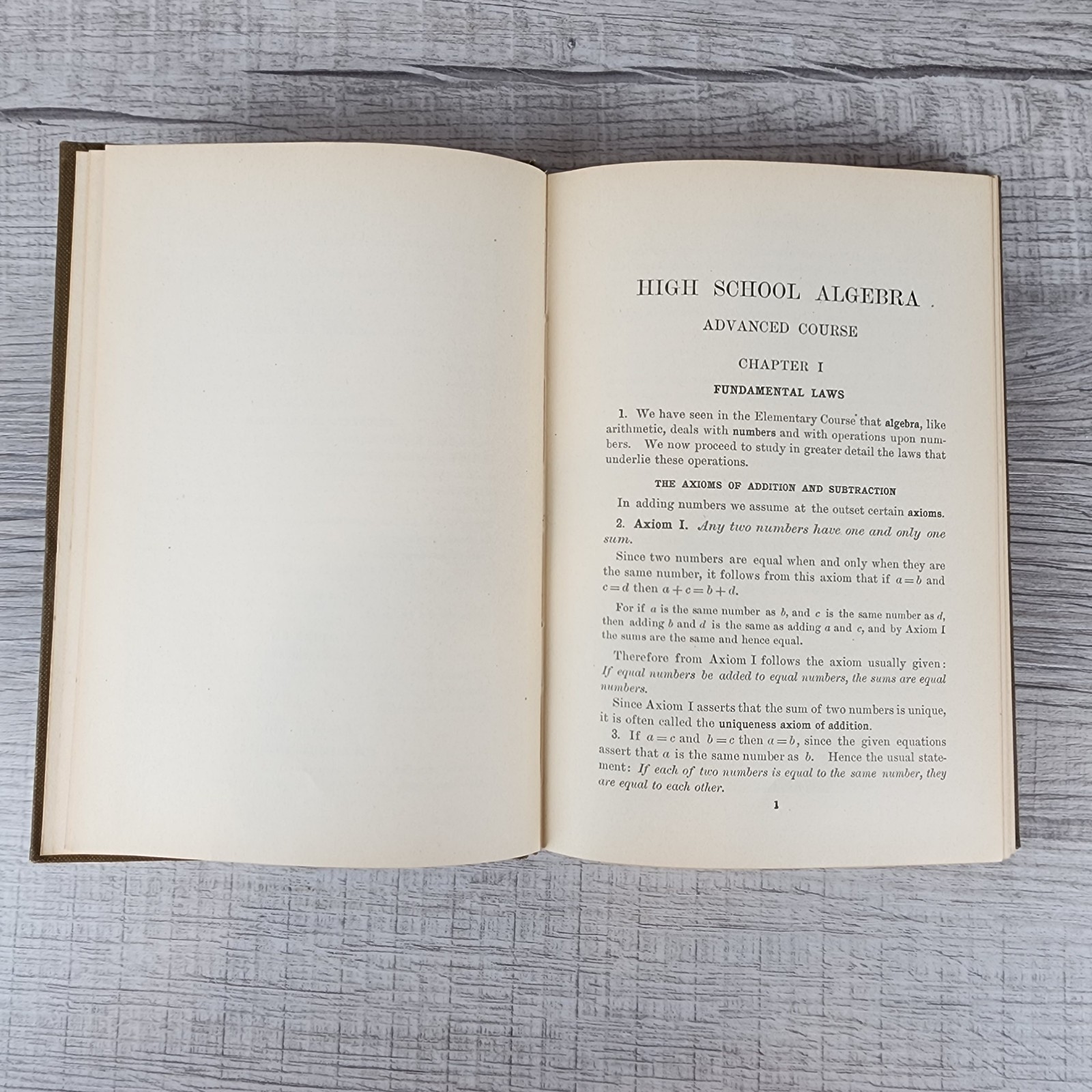 Antique High School Algebra: Advanced Course HC by Slaught & Lennes 1908