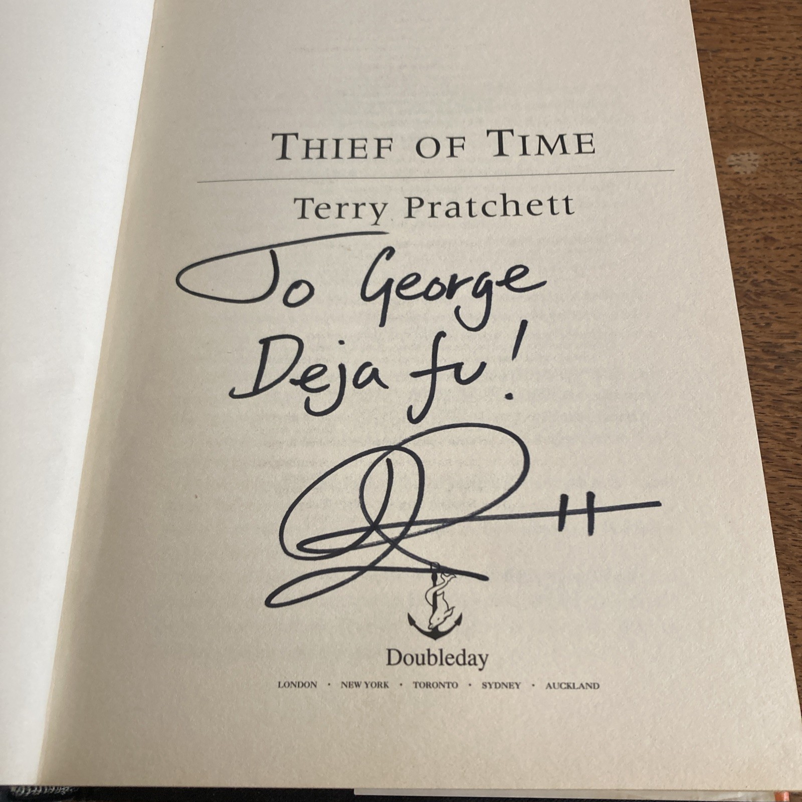 Terry Pratchett 2001 Signed First Edition Thief Of Time Hardback Discworld
