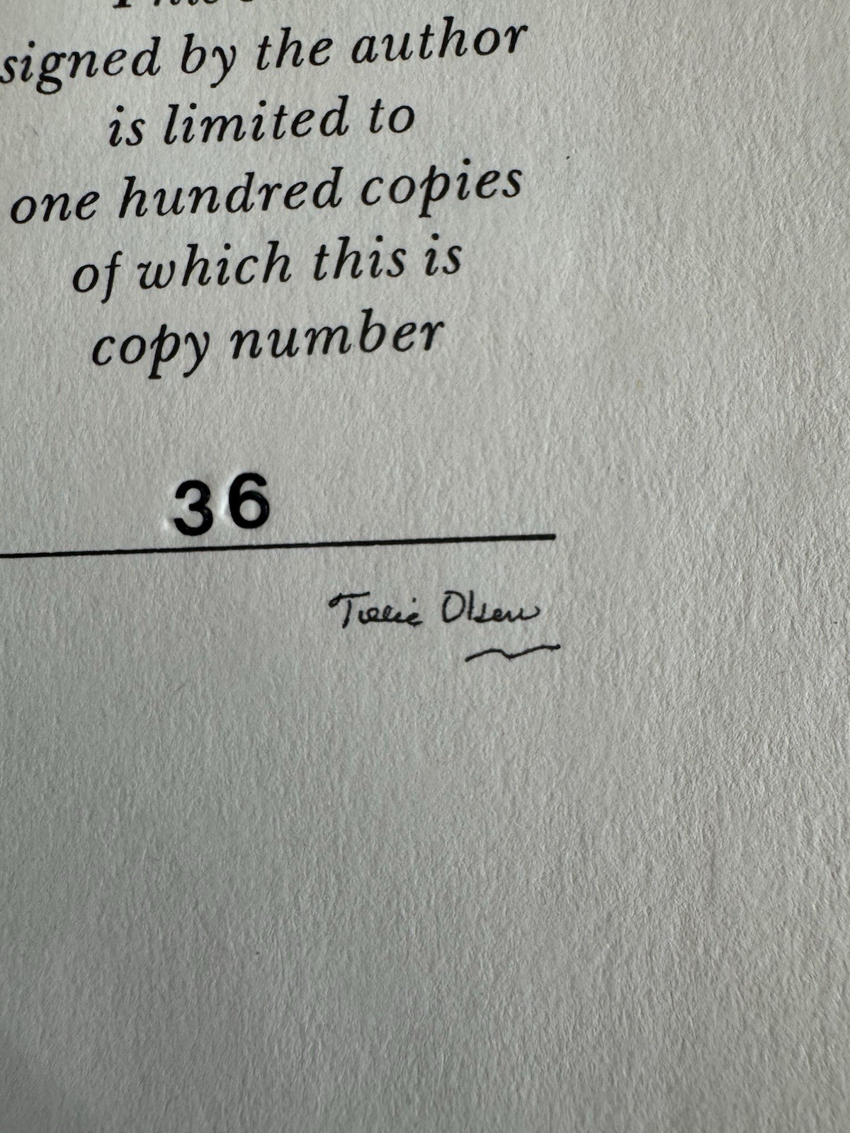 Tillie Olsen Signed Limited Edition #36/100 Tell Me A Riddle with Slipcase