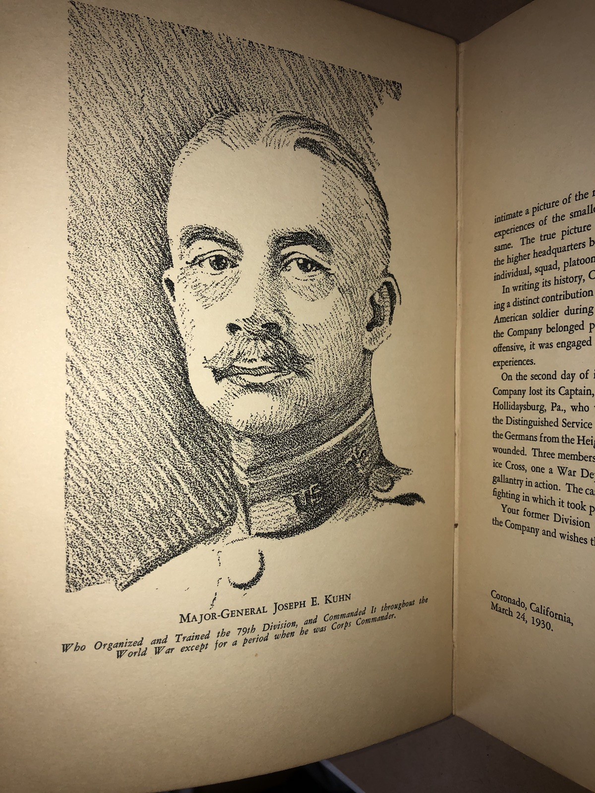 SIGNED History of Company F, 316th INFANTRY, 79th DIVISION , 1 of 200, 1930, 1st