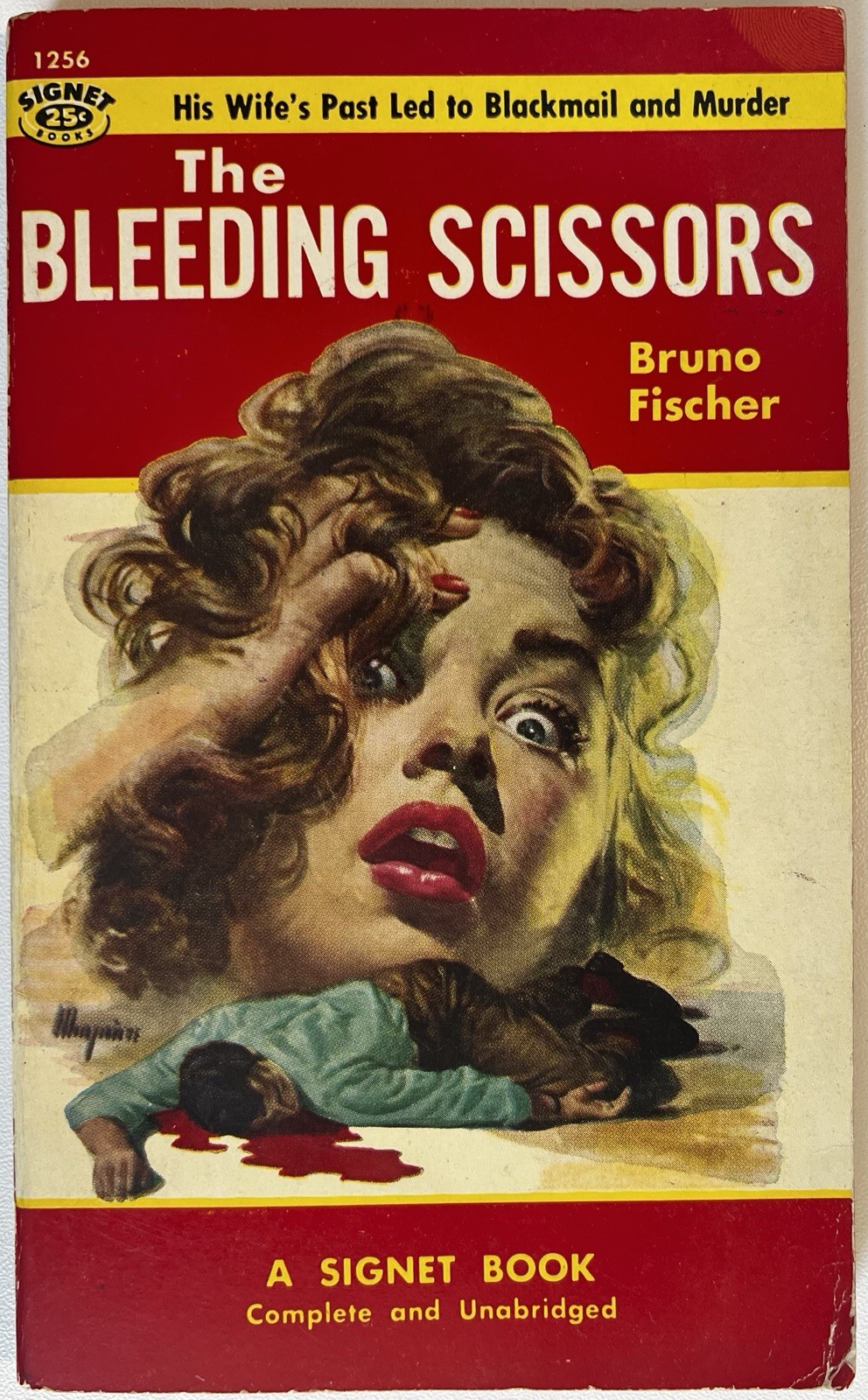 The Bleeding Scissors Bruno Fischer 1955 Signet 1256 1st Printing Vintage PB GGA