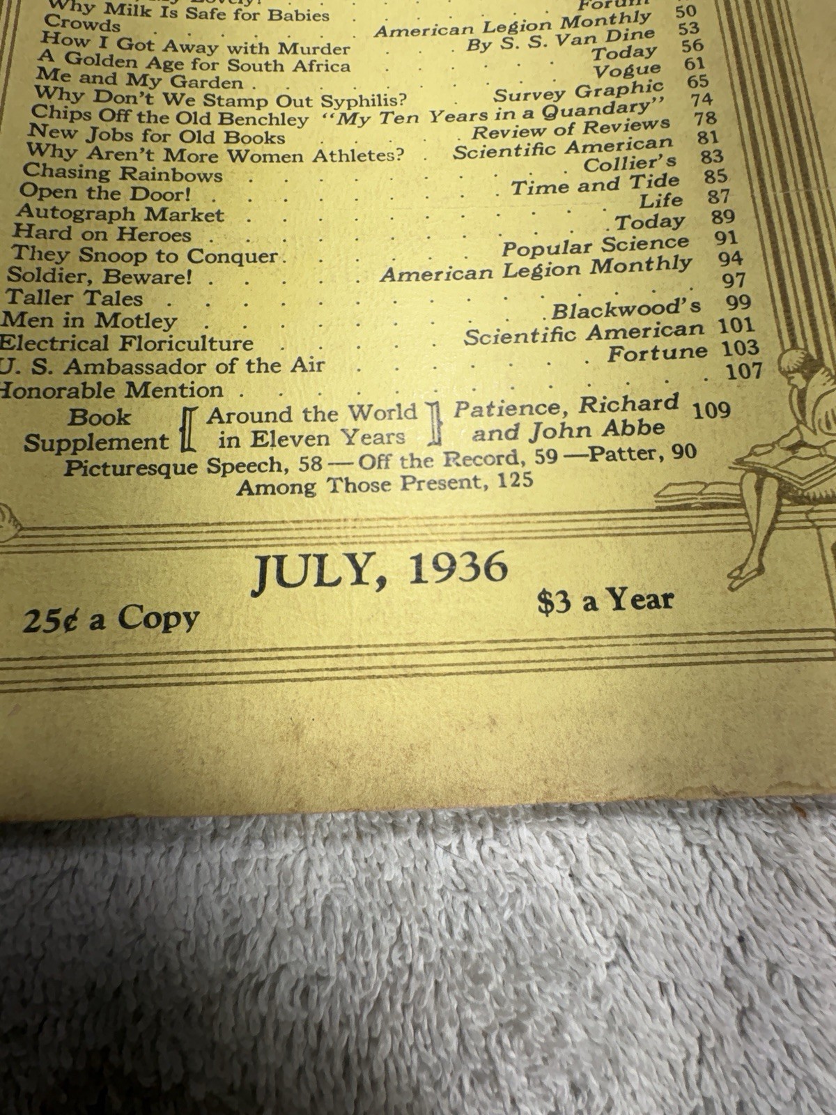 Readers Digest Vintage July 1936 Original Edition – Rare Beauty – Ex. Condition
