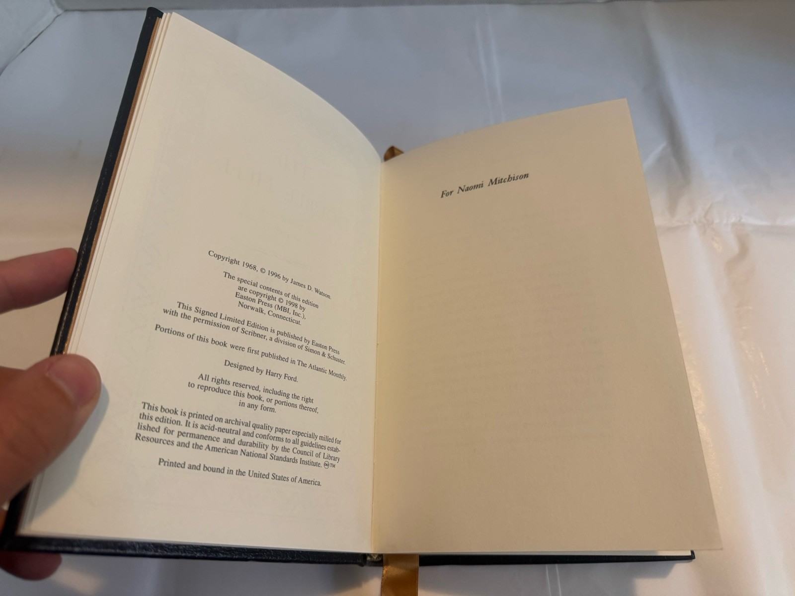 EASTON PRESS/SIGNED The Double Helix, James Watson Numbered Limited Ed DNA VG
