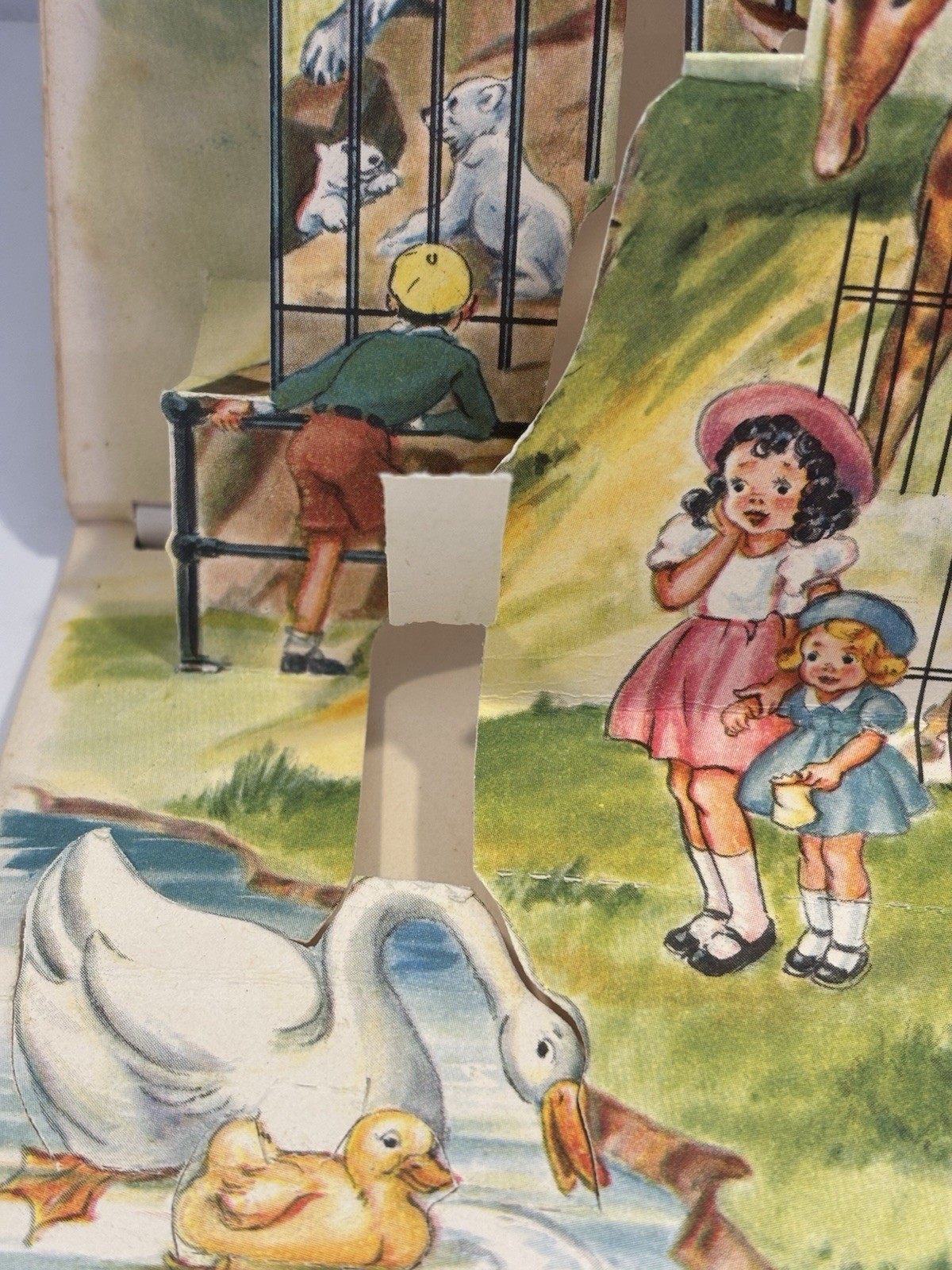 Vintage Play Time In Action Pop Up Book 1949 Softcover Spiral Bound