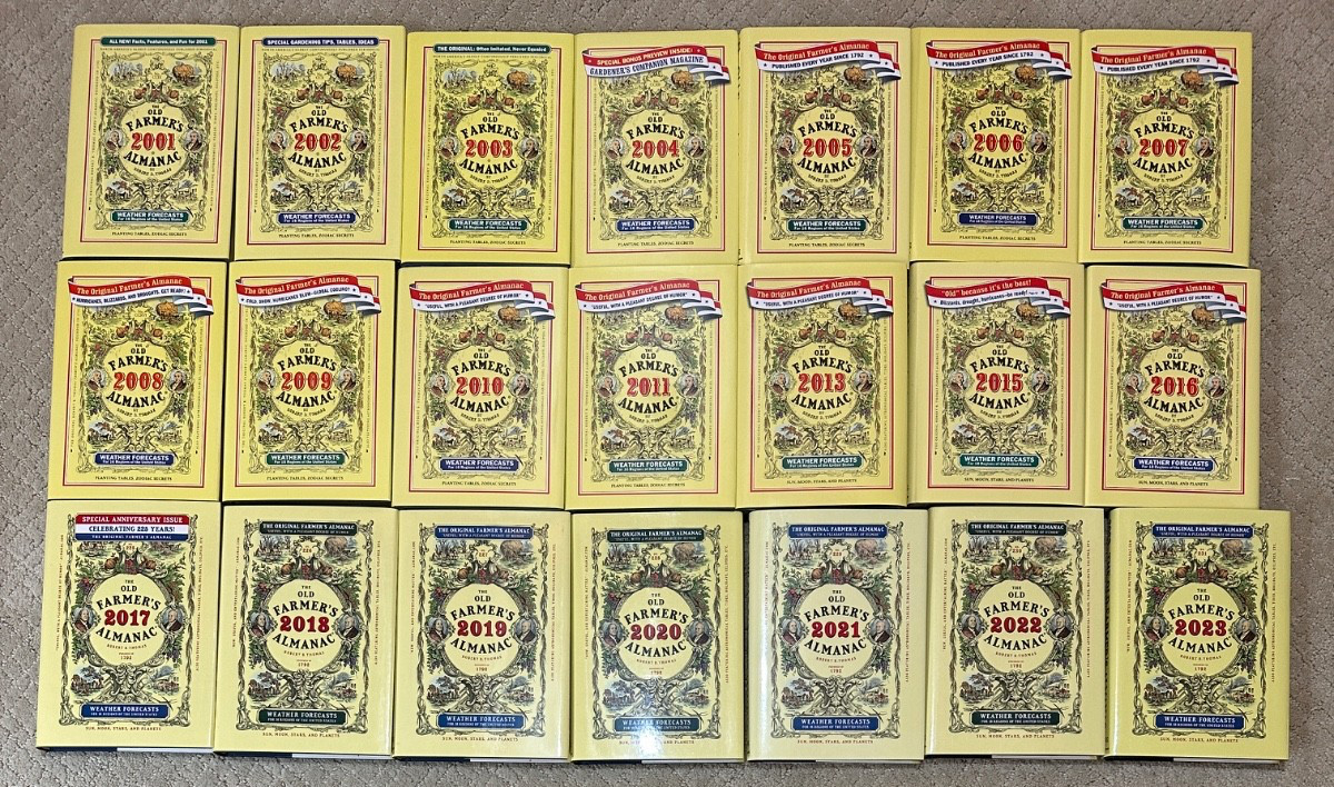 The Old Farmer’s Almanac Hardback Book Lot of 21 – 2001-2011, 2013, 2015-2023