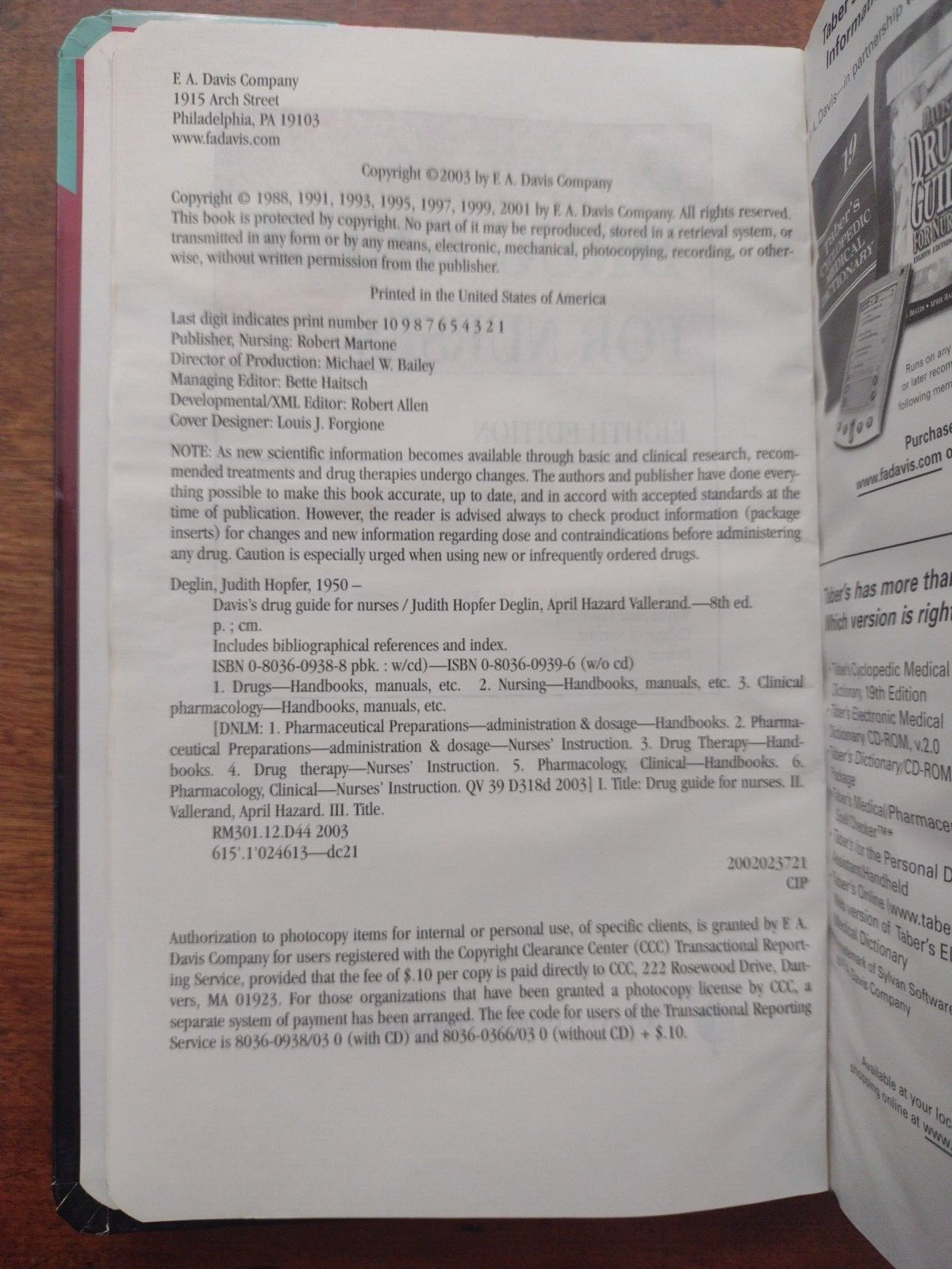 Davis’s Drug Guide for Nurses 8th Edition Book With CD Disk