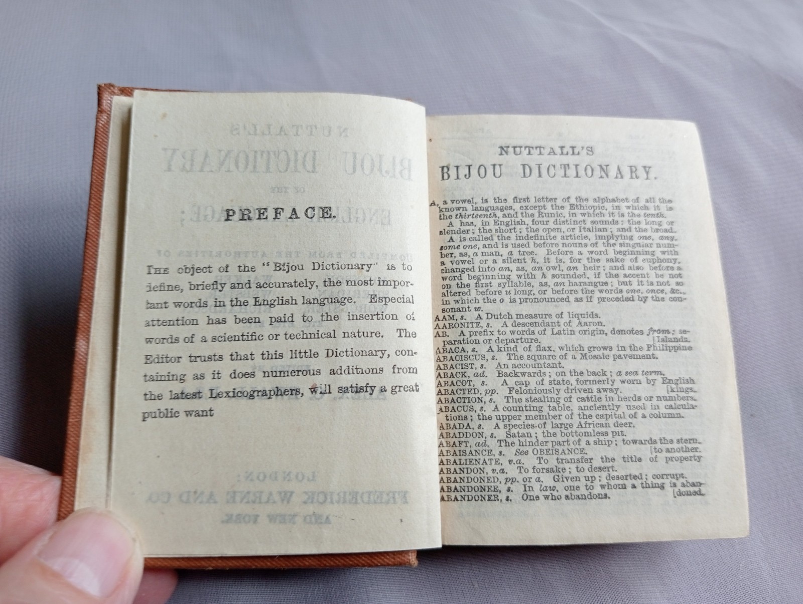 Antique Miniature Nuttall’s Bijou Dictionary Frederick Warne & Co. Victorian