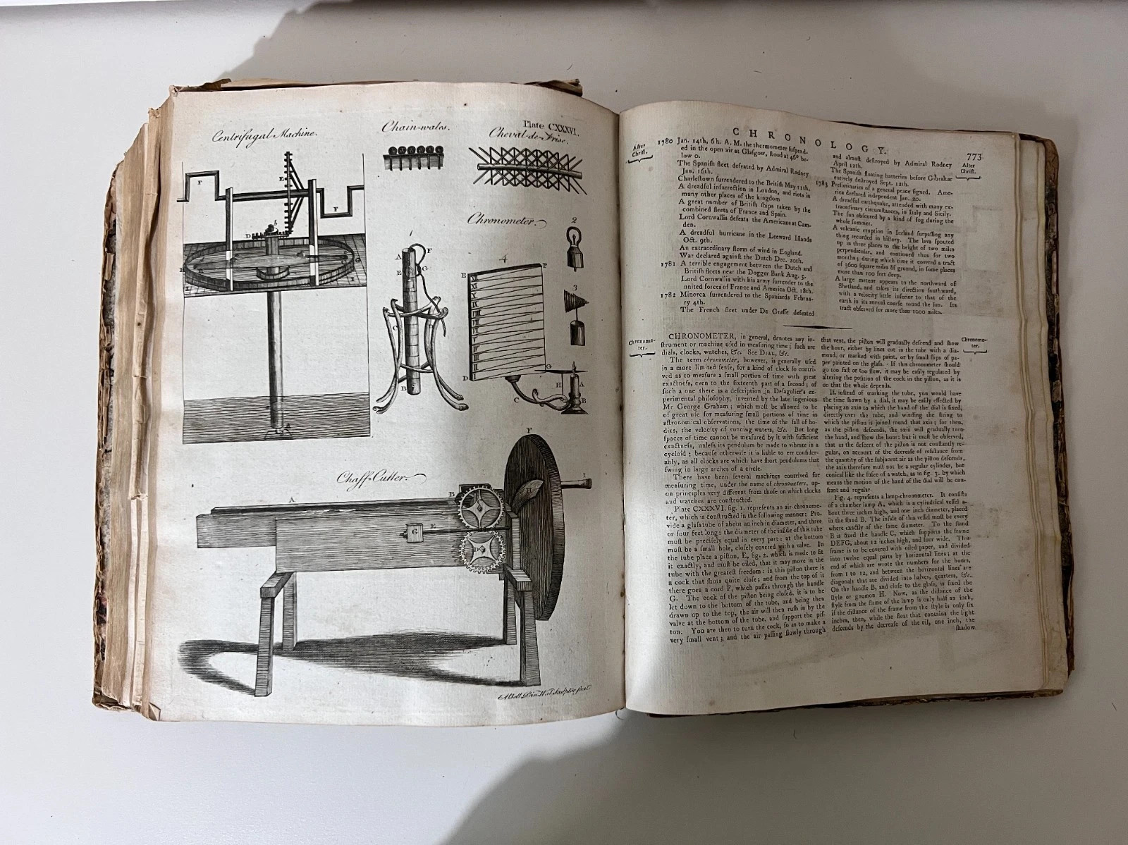 1797 Encyclopaedia Britannica 3rd Edition Antique Vol 4 Leather Spine Book