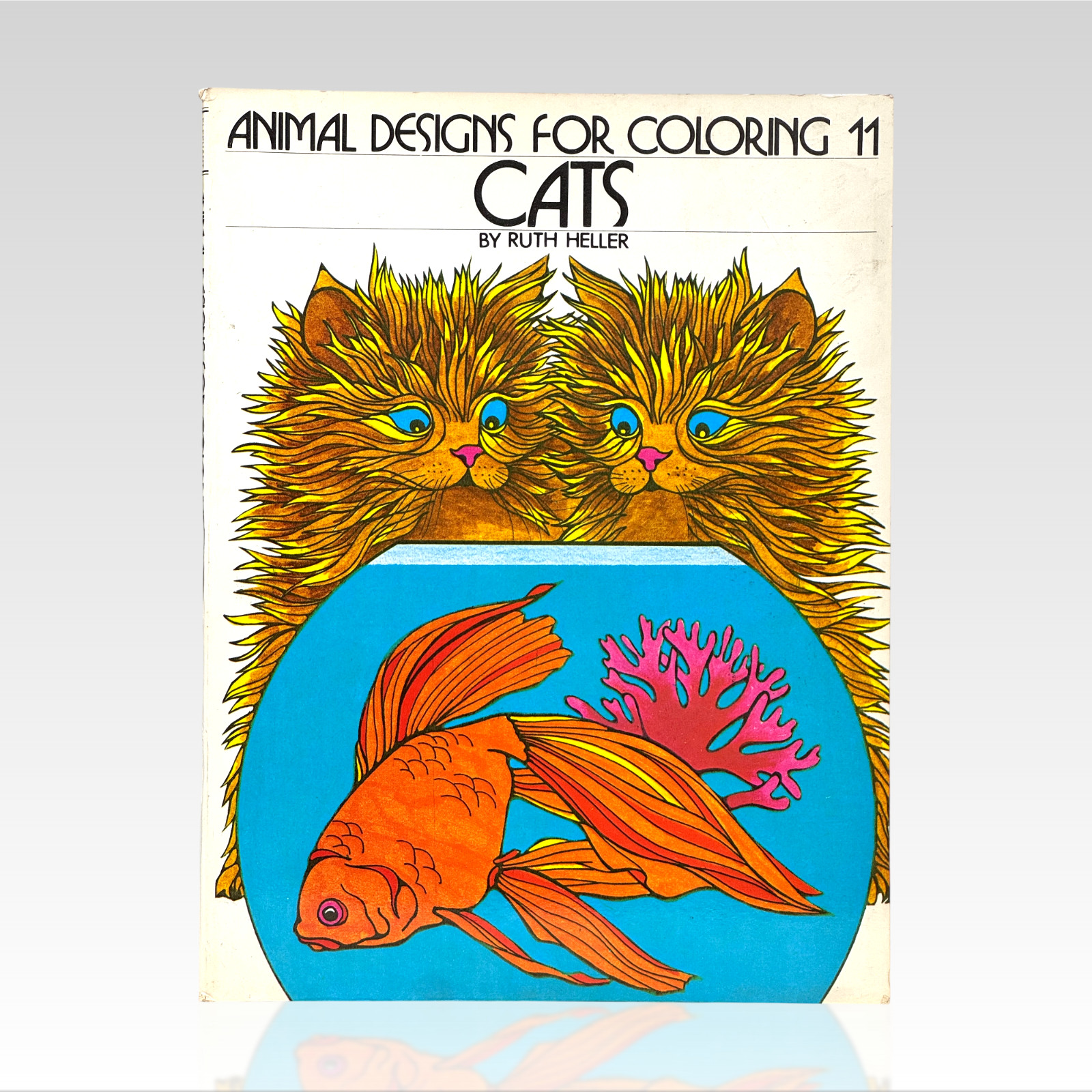 1979 RUTH HELLER. Animal Designs for Coloring 11 Cats VINTAGE PB