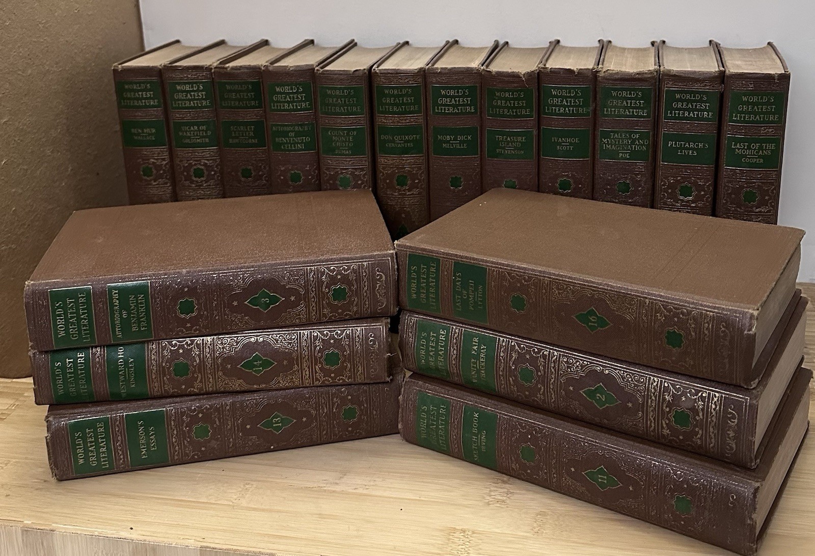1936 Vintage THE WORLD’S GREATEST LITERATURE 18 Volumes LOT Spencer Press