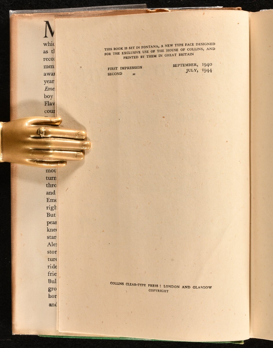 1944 The Emerald Crown Violet Needham Illustrated Early Printing Dust Wrapper
