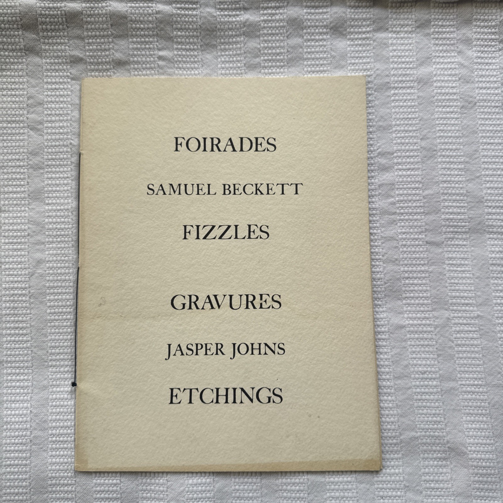 Samuel Beckett Fourades Jasper Johms Etchings 1st PB Ed